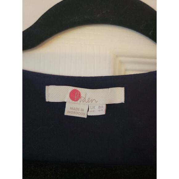 Boden Jumpsuit Womens SZ 4 Crop Wide Leg Stretch Navy Blue Jersey Knit - Picture 6 of 10